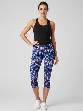 Tuff Athletics Women’s Capri Cropped Legging Purple Activewear gym Size Small